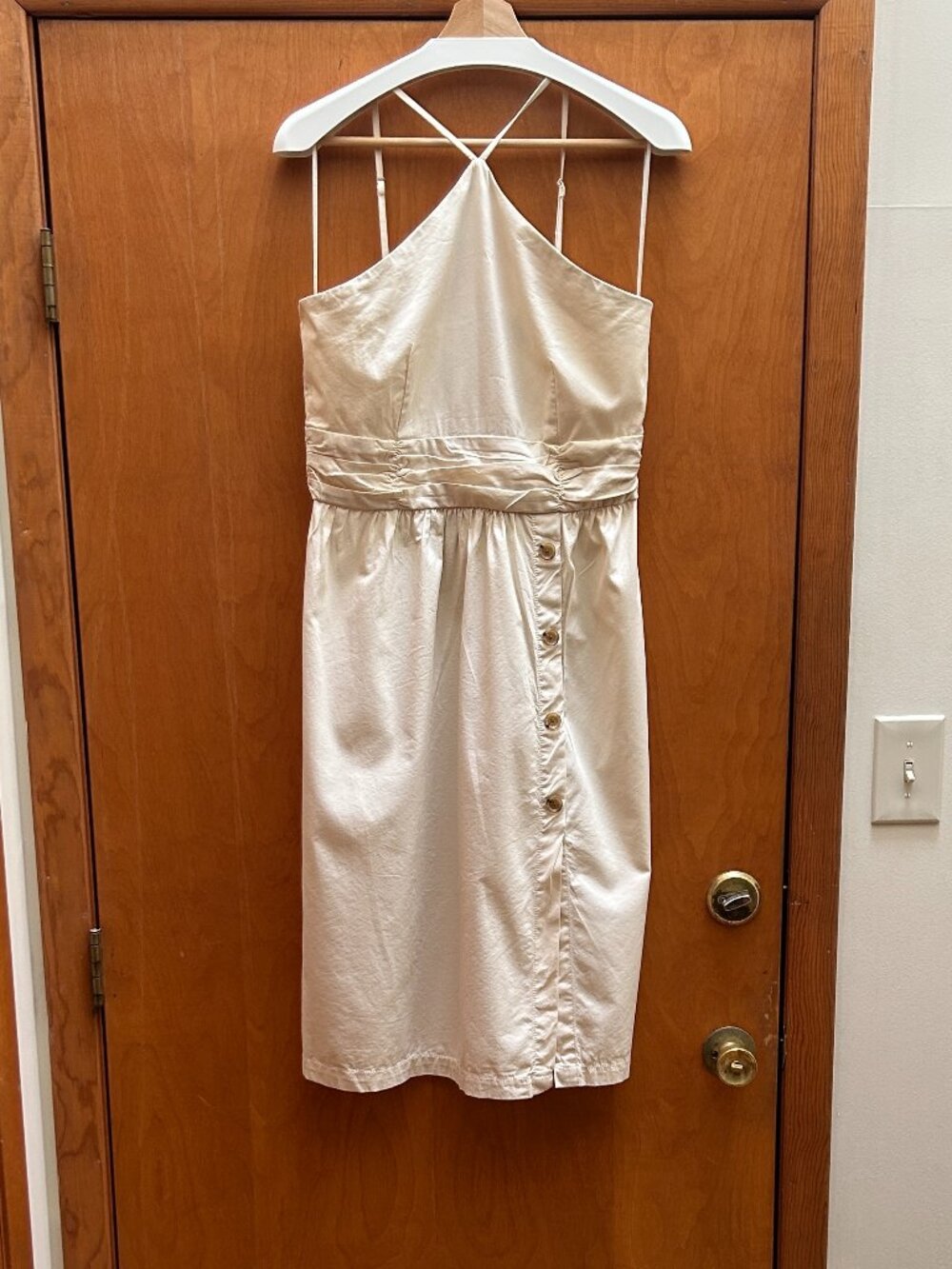 Banana Republic Factory Beige Halter Dress